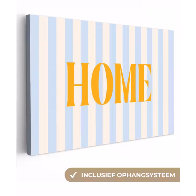 Oranje - Blauw - Strepen - Home canvas 2cm klein -3d