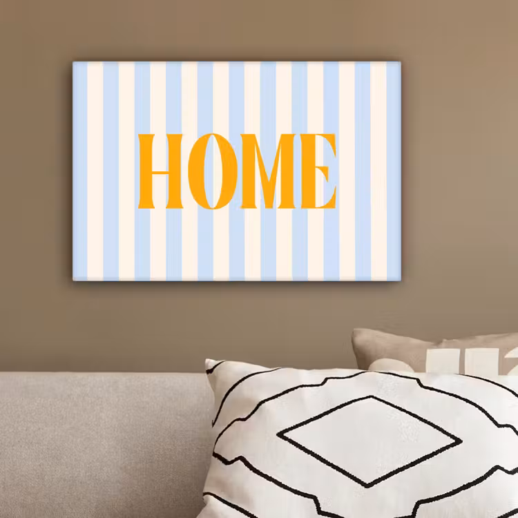 Oranje - Blauw - Strepen - Home canvas 2cm klein -sfeer3