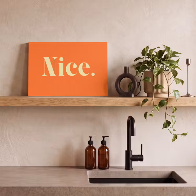 Oranje - Gebroken wit - Nice canvas 2cm klein -sfeer3