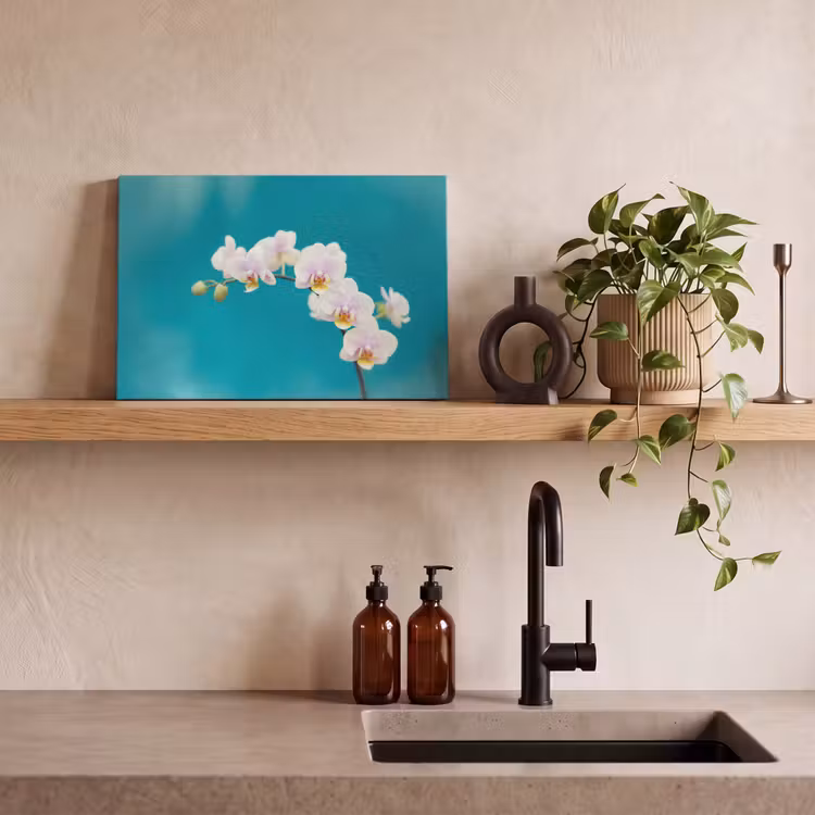 Orchidee - Bloemen - Plant - Wit - Paars canvas 2cm klein -sfeer6