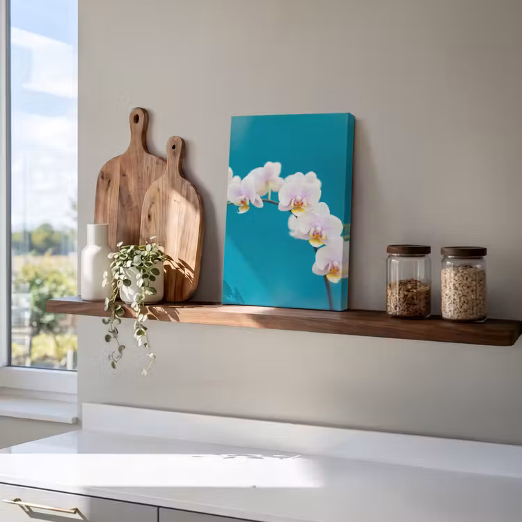 Orchidee - Bloemen - Plant - Wit - Paars canvas 2cm klein -uniquesellingpoint_afwerking-onlywow_DE