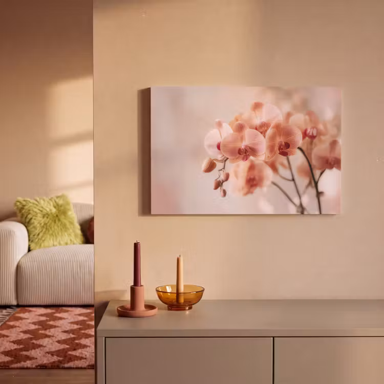 Orchidee - Bloemen - Roze - Bloemblaadjes canvas 2cm klein -sfeer1