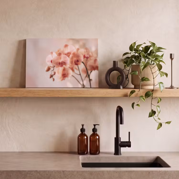 Orchidee - Bloemen - Roze - Bloemblaadjes canvas 2cm klein -sfeer6