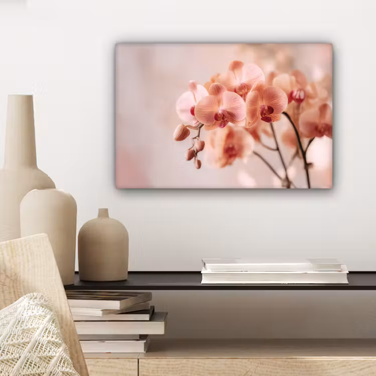 Orchidee - Bloemen - Roze - Bloemblaadjes canvas 2cm klein -closeup_print_DE