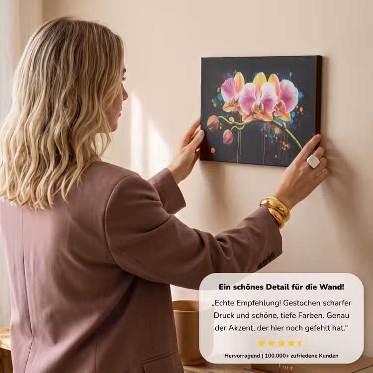 Orchidee - Graffiti - Kleurrijk - Bloemen - Abstract canvas 2cm klein -sfeer3
