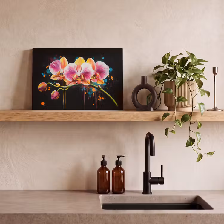Orchidee - Graffiti - Kleurrijk - Bloemen - Abstract canvas 2cm klein -closeup_print_DE