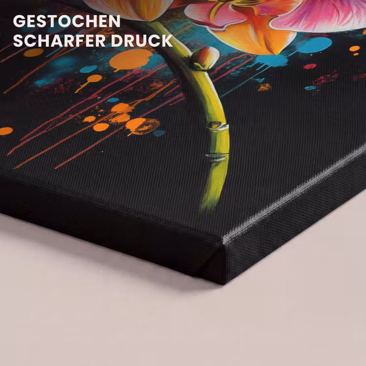 Orchidee - Graffiti - Kleurrijk - Bloemen - Abstract canvas 2cm klein -uniquesellingpoint_afwerking-onlywow_DE