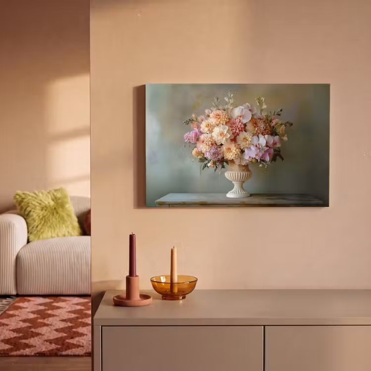 Orchidee - Boeket - Vaas - Bloemen canvas 2cm klein -sfeer1