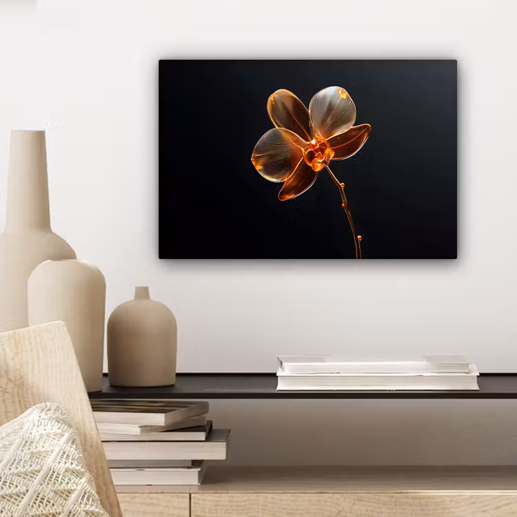 Orchidee - Doorzichtig - Bloem canvas 2cm klein -closeup_print_DE