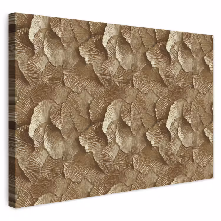 Organisch - Patroon - Bladeren - Goud canvas 2cm klein 34 -3d