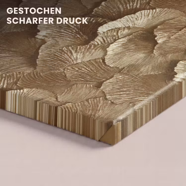 Organisch - Patroon - Bladeren - Goud canvas 2cm klein 34 -closeup_print_DE