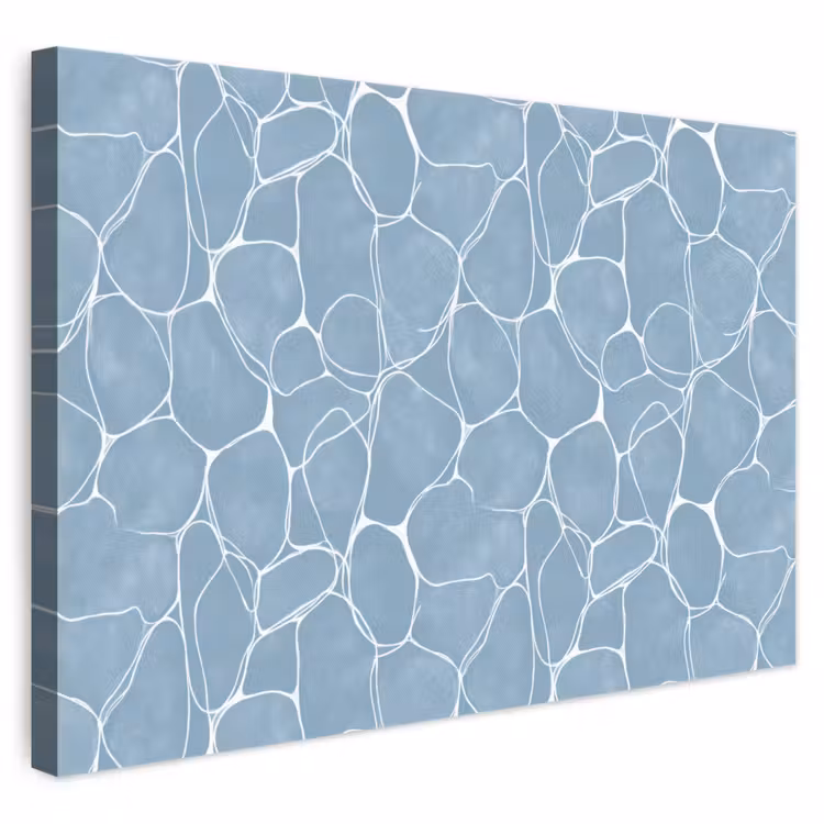 Organisch - Patroon - Blauw canvas 2cm klein 34 -3d