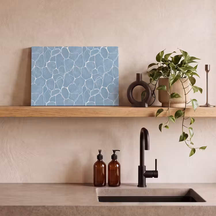 Organisch - Patroon - Blauw canvas 2cm klein 34 -sfeer3