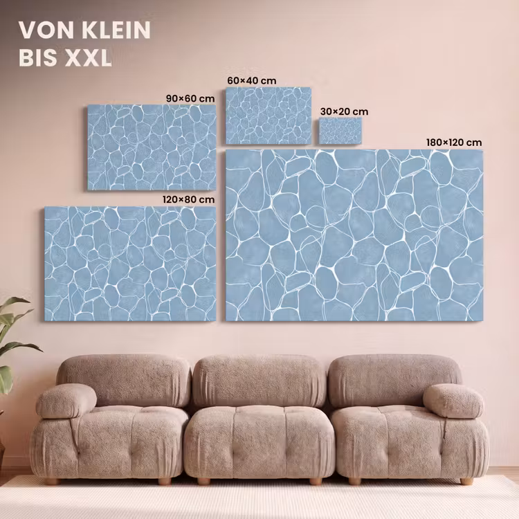 Organisch - Patroon - Blauw canvas 2cm klein 34 -Xsfeer8_DE