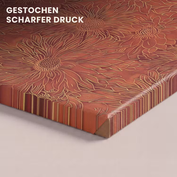 Oosters - Bloemen - Terracotta canvas 2cm klein 34 -closeup_print_DE