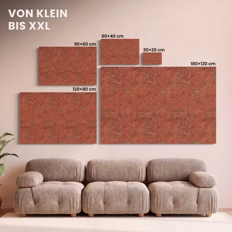 Oosters - Bloemen - Terracotta canvas 2cm klein 34 -Xsfeer8_DE