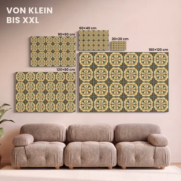 Ornament - Patroon - Groen canvas 2cm klein 34 -Xsfeer8_DE