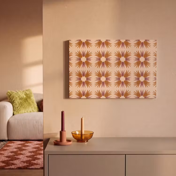 Ornament - Patroon - Oker canvas 2cm klein 34 -sfeer1