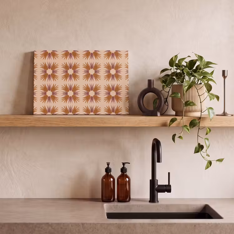 Ornament - Patroon - Oker canvas 2cm klein 34 -sfeer3