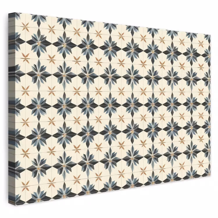 Sierlijk - Ornament - Blauw canvas 2cm klein 34 -3d