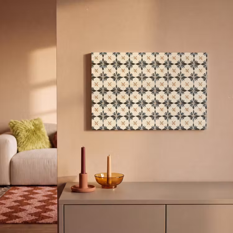 Sierlijk - Ornament - Blauw canvas 2cm klein 34 -sfeer1