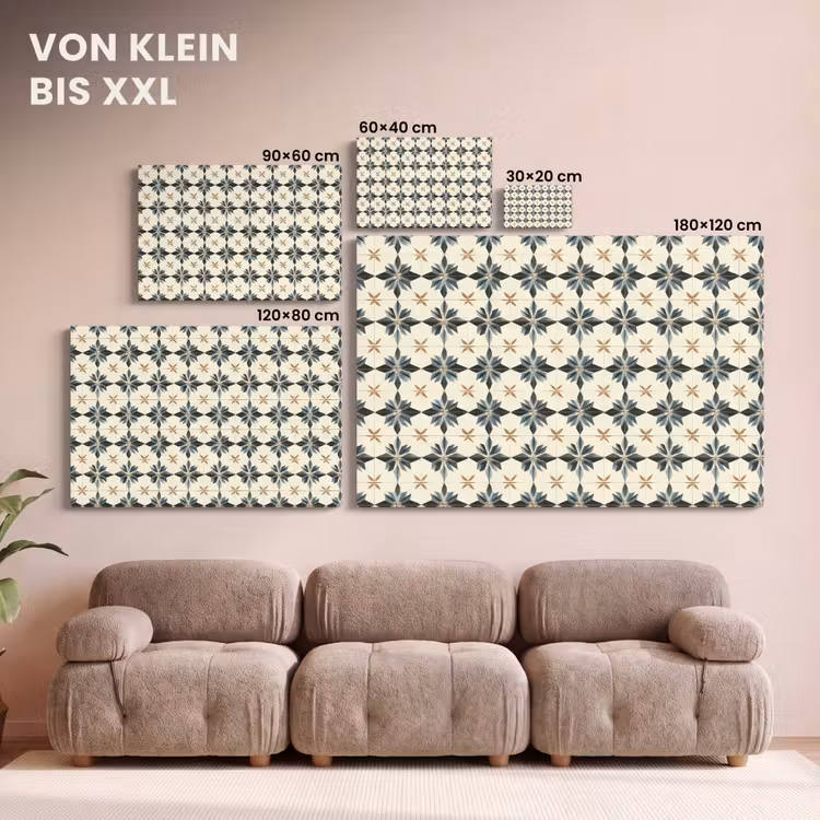 Sierlijk - Ornament - Blauw canvas 2cm klein 34 -Xsfeer8_DE