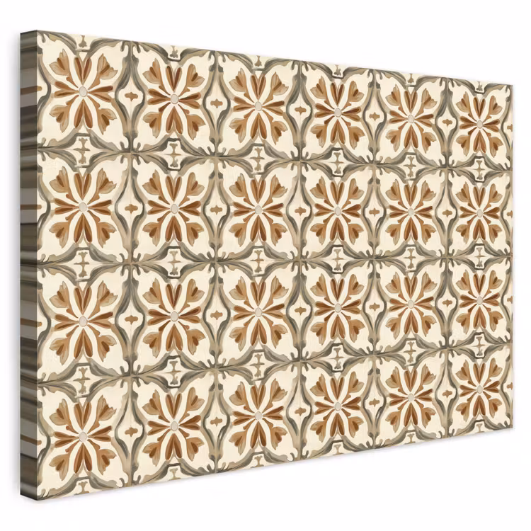 Siertegel - Patroon - Bruin canvas 2cm klein 34 -3d