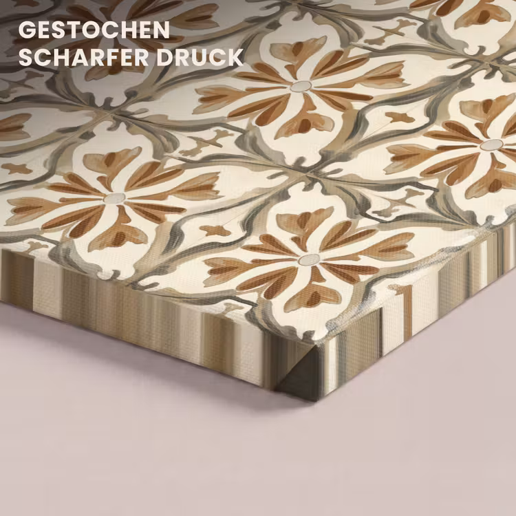 Siertegel - Patroon - Bruin canvas 2cm klein 34 -closeup_print_DE