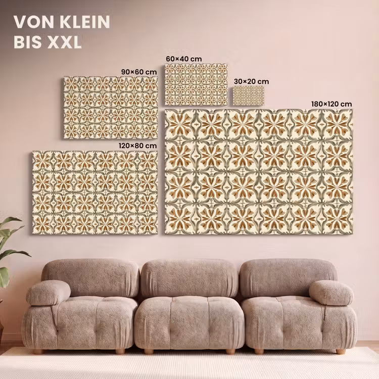 Siertegel - Patroon - Bruin canvas 2cm klein 34 -Xsfeer8_DE