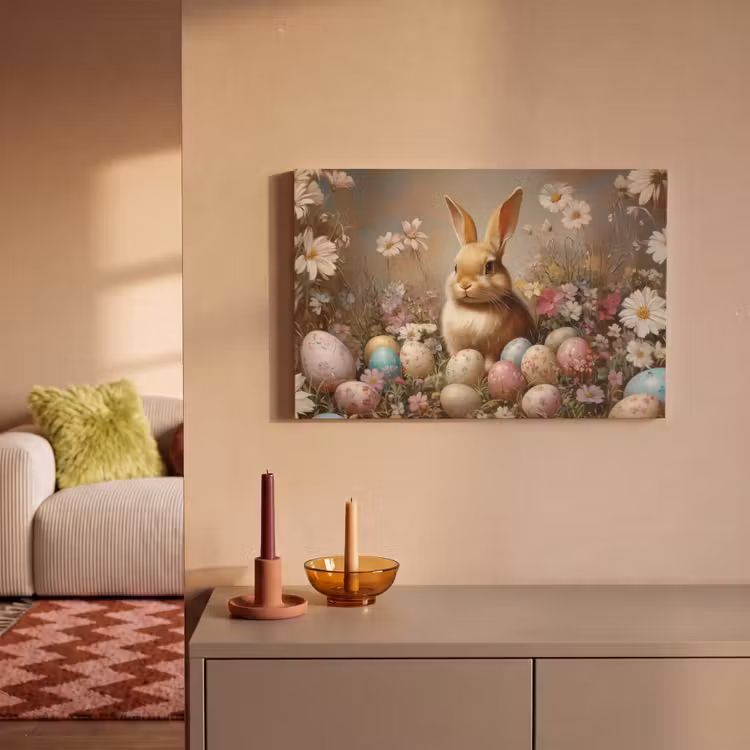 Paashaas - Lente - Paaseieren canvas 2cm klein -sfeer1
