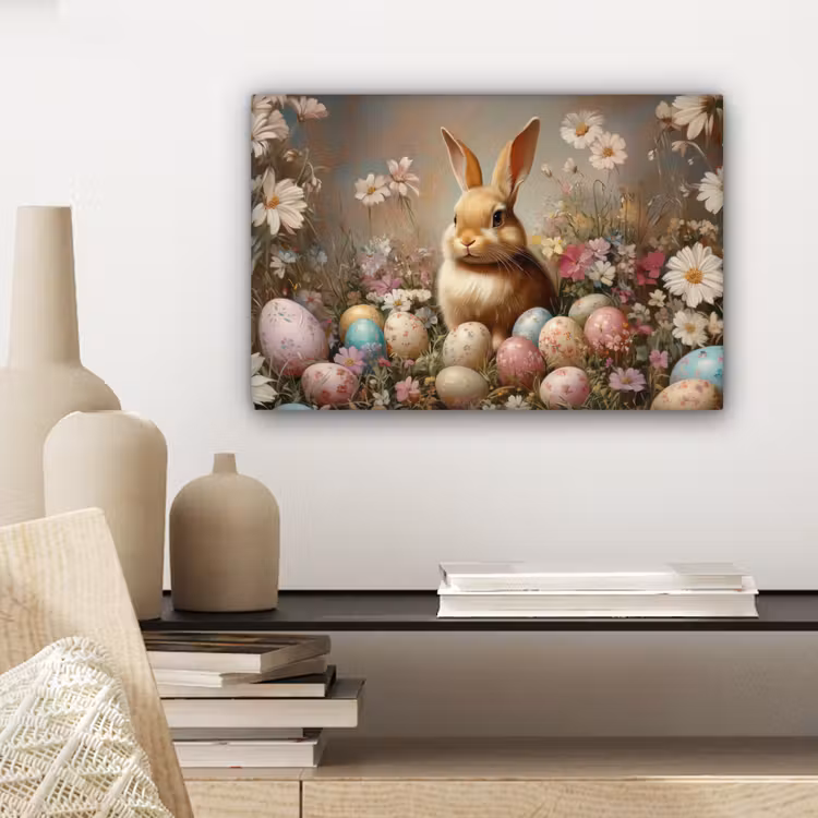 Paashaas - Lente - Paaseieren canvas 2cm klein -closeup_print_DE