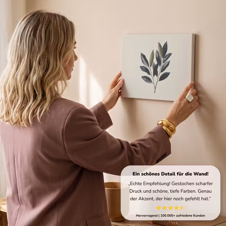 Ovaal - Olijfgroen - Simpel canvas 2cm klein -Xsfeer7_DE