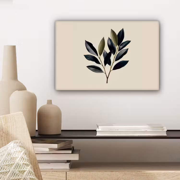 Ovaal - Olijfgroen - Simpel canvas 2cm klein -sfeer6