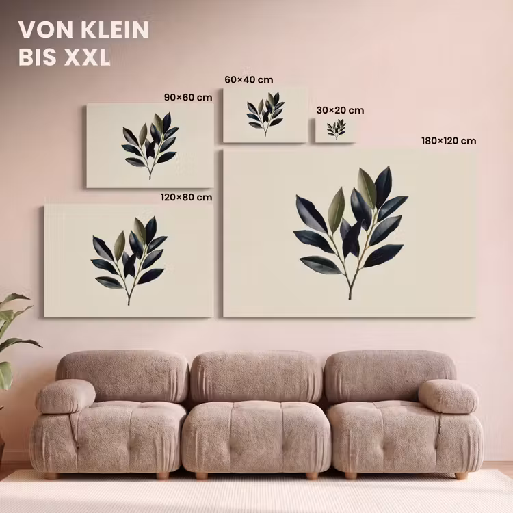 Ovaal - Olijfgroen - Simpel canvas 2cm klein -Xsfeer8_DE