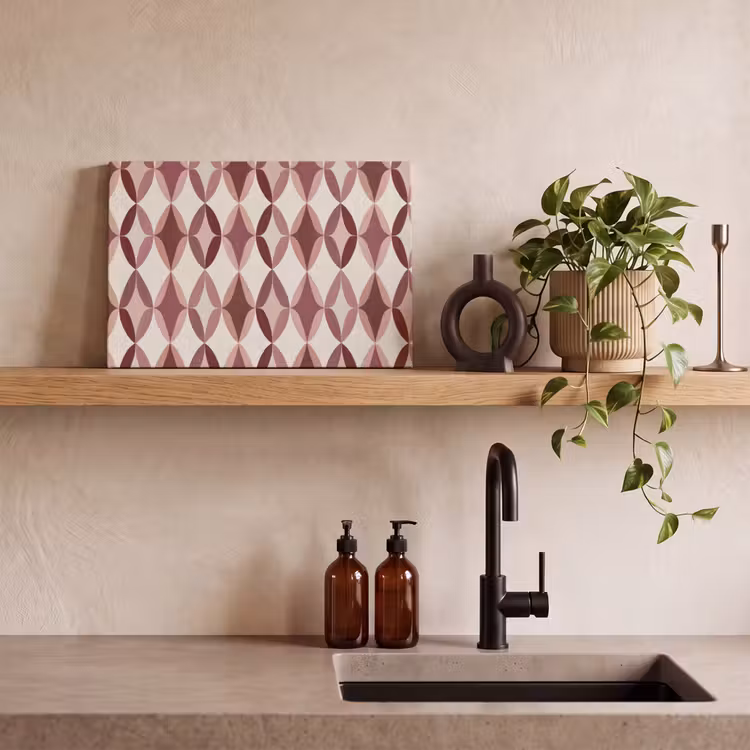 Ovaal - Textuur - Roze canvas 2cm klein 34 -sfeer6