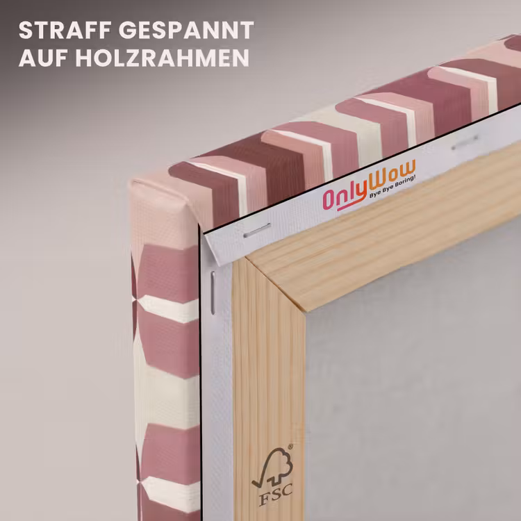 Ovaal - Textuur - Roze canvas 2cm klein 34 -uniquesellingpoint_afwerking-onlywow_DE