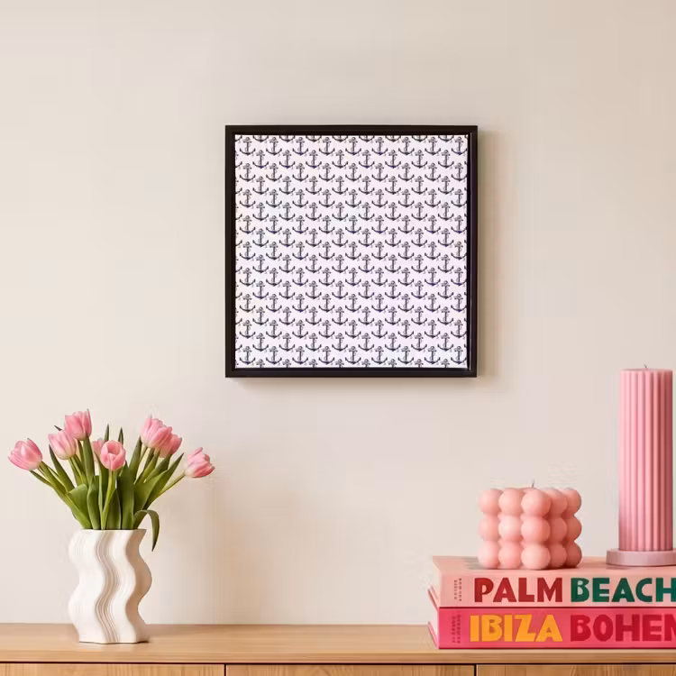 Oceaan - Anker - Blauw - Wit Canvas met baklijst klein 1124 -atmosphere_sfeer1_global