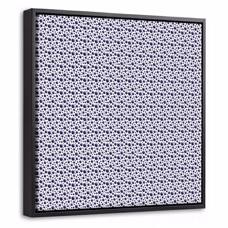 Oceaan - Bubbel - Blauw - Wit Canvas met baklijst klein 1124 -threedimensional_3d_global