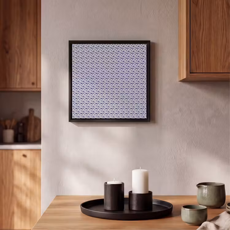 Oceaan - Bubbel - Blauw - Wit Canvas met baklijst klein 1124 -atmosphere_sfeer2_global