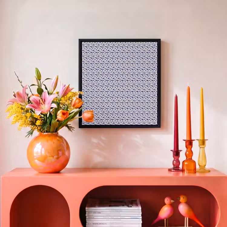 Oceaan - Bubbel - Blauw - Wit Canvas met baklijst klein 1124 -atmosphere_sfeer3_global