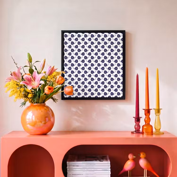 Oceaan - Vis - Blauw - Wit Canvas met baklijst klein 1124 -atmosphere_sfeer3_global