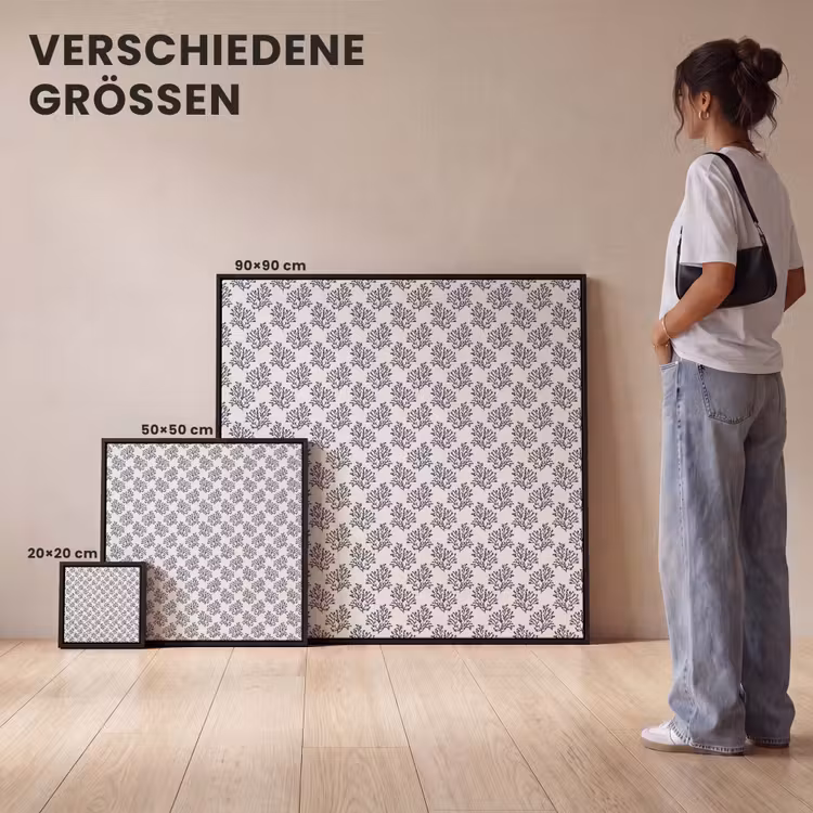 Oceaan - Koraal - Blauw - Wit Canvas met baklijst klein 1124 -comparison_formatenoverzicht_DE