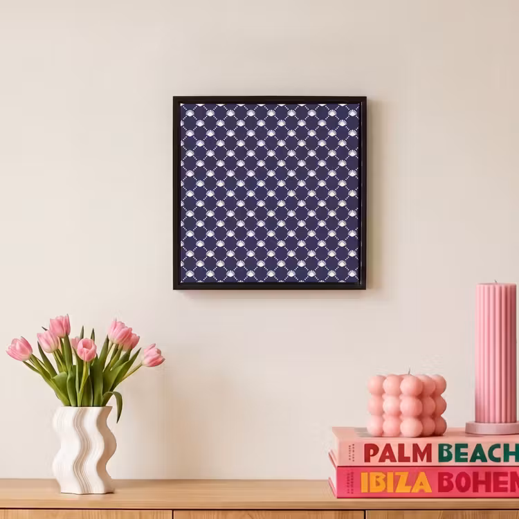 Oceaan - Schelp - Blauw - Wit Canvas met baklijst klein 1124 -atmosphere_sfeer1_global