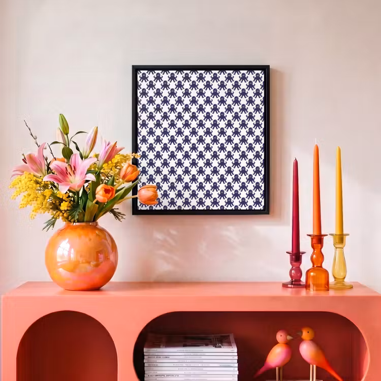 Oceaan - Octo - Blauw - Wit Canvas met baklijst klein 1124 -atmosphere_sfeer3_global