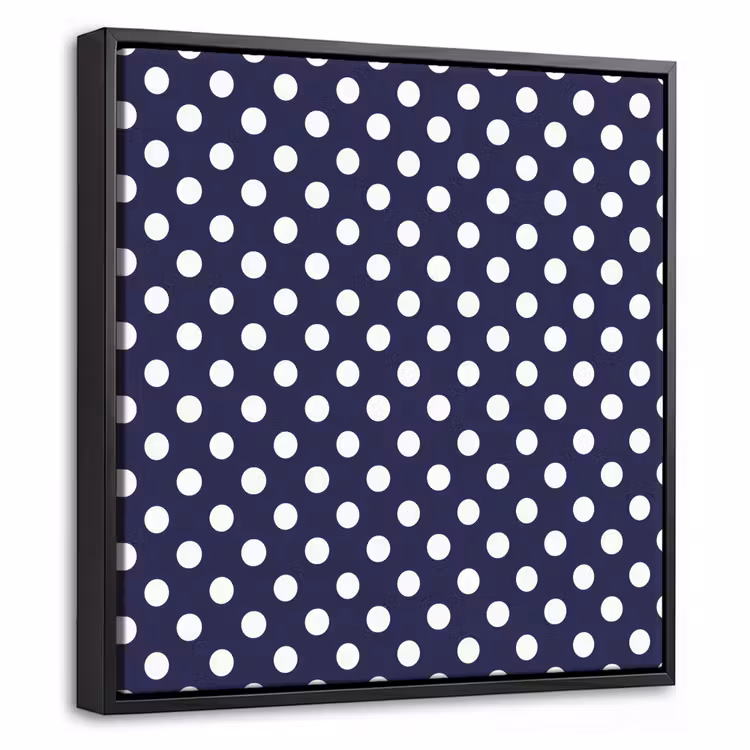 Oceaan - Stippen - Blauw - Wit Canvas met baklijst klein 1124 -threedimensional_3d_global