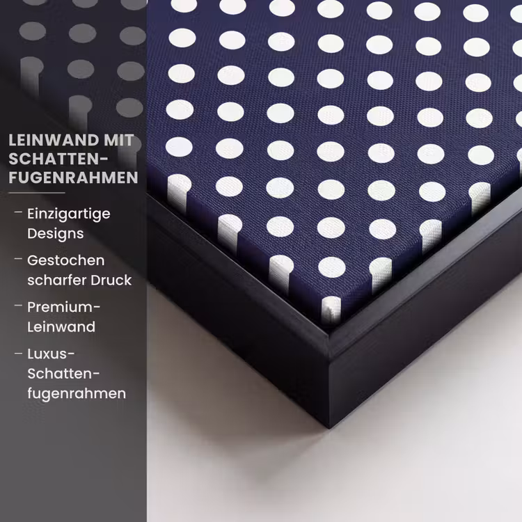 Oceaan - Stippen - Blauw - Wit Canvas met baklijst klein 1124 -uniquesellingpoint_productkenmerken_DE