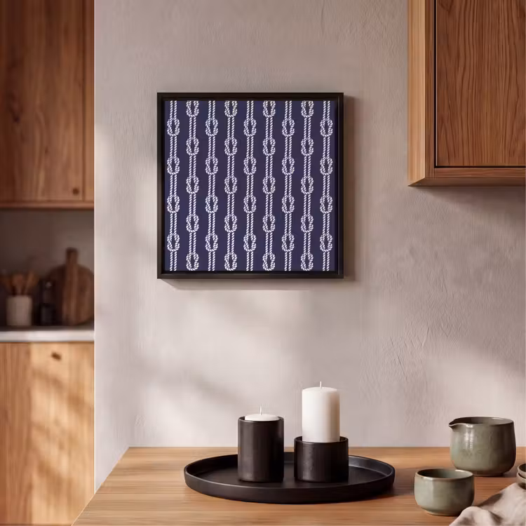 Oceaan - Touw - Blauw - Wit Canvas met baklijst klein 1124 -atmosphere_sfeer2_global