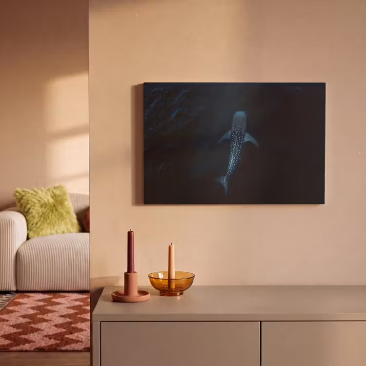 Oceaan - Walvishaai - Donkerblauw - Vlekken canvas 2cm klein -sfeer1