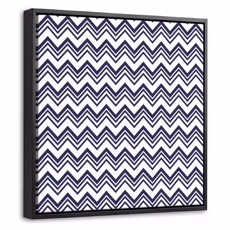 Oceaan - Golven - Blauw - Wit Canvas met baklijst klein 1124 -threedimensional_3d_global