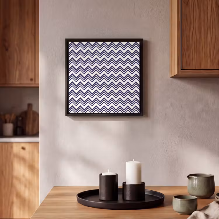Oceaan - Golven - Blauw - Wit Canvas met baklijst klein 1124 -atmosphere_sfeer2_global